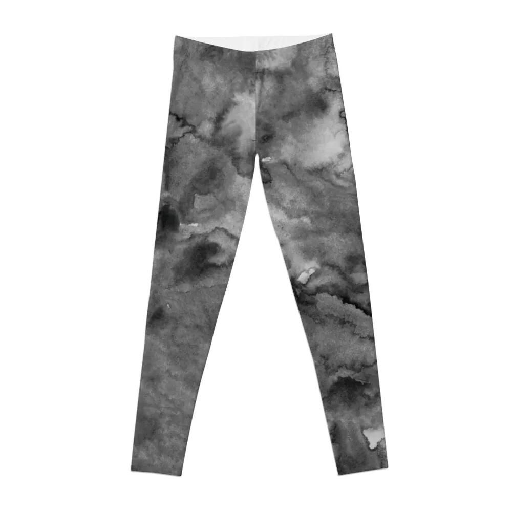 Grey Watercolor Gray Paint Leggings legging push up Fitness woman Female legging pants Womens Leggings