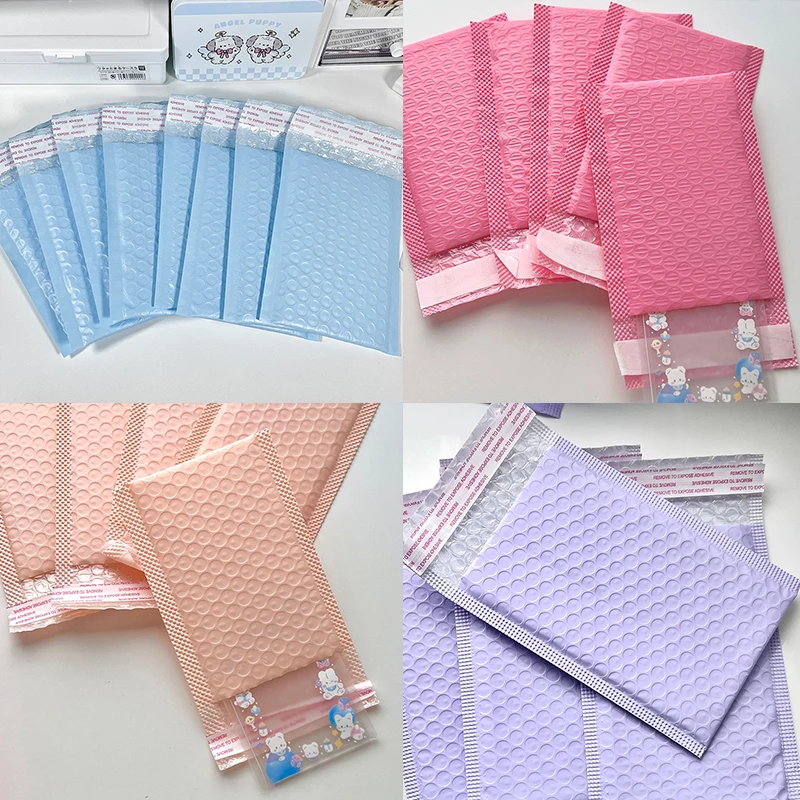 10pcs Self Adhesive Pink Purple Blue Package Express Bags Thicked Express Package Bag Colorful Bubble Envelope Bag