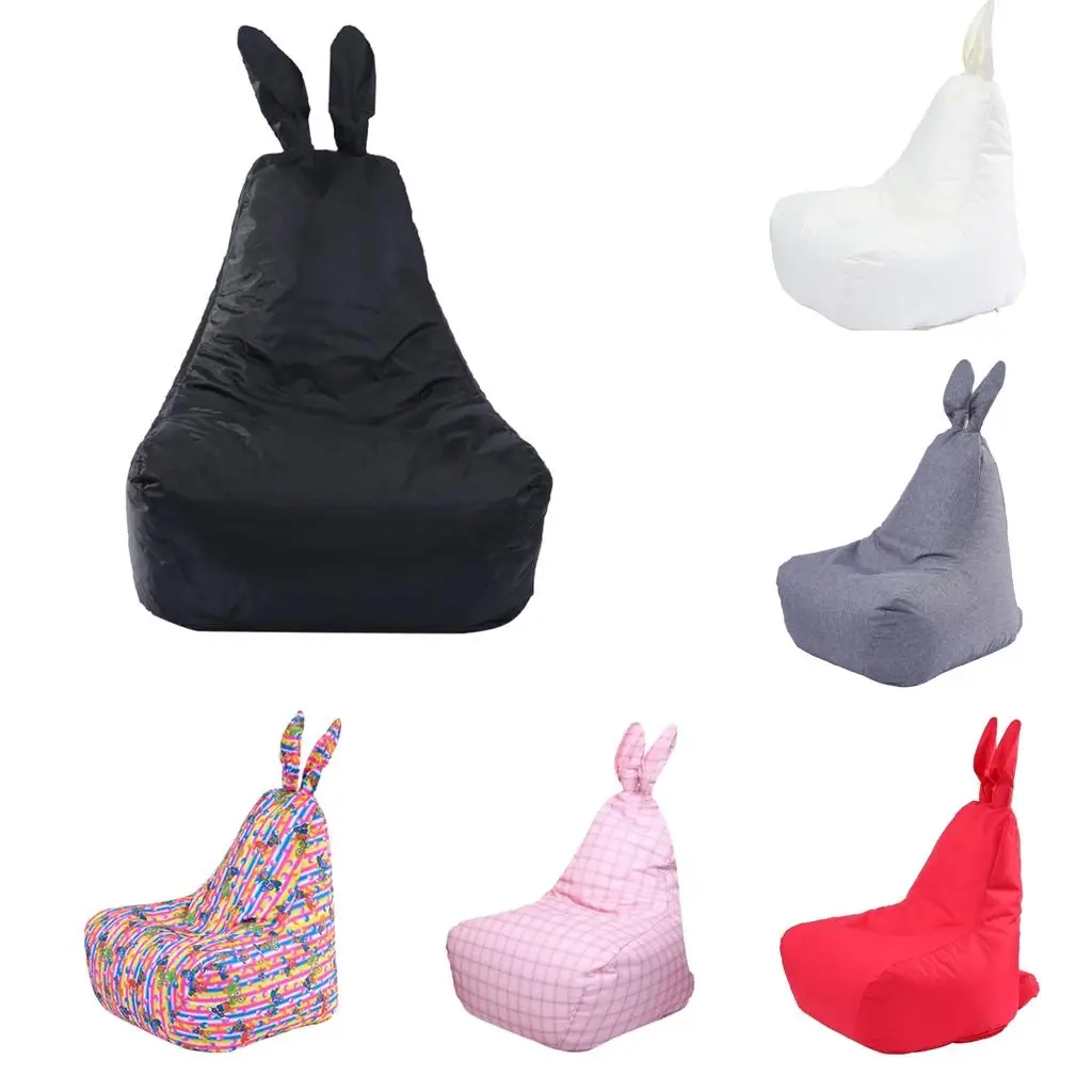 

60*80*60cm Rabbit Shaped Backrest Stuffed Animal Storage Extra Large Bean Bag Cover 6 Styles Available