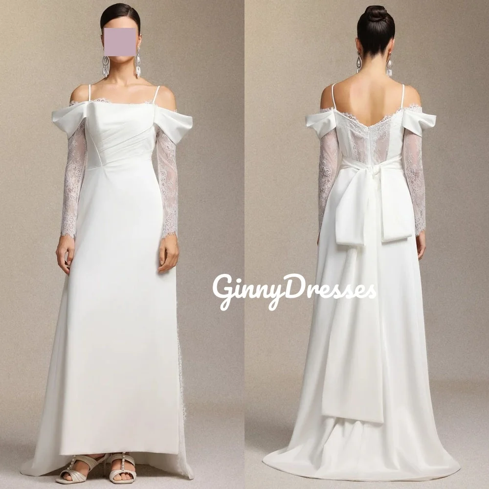 

Платья для торжественных случаев Настроить Роскошные платья трапециевидной формы с открытыми плечами длиной до пола Вечерние кружевные платья на молнии с длинными рукавами Cockta