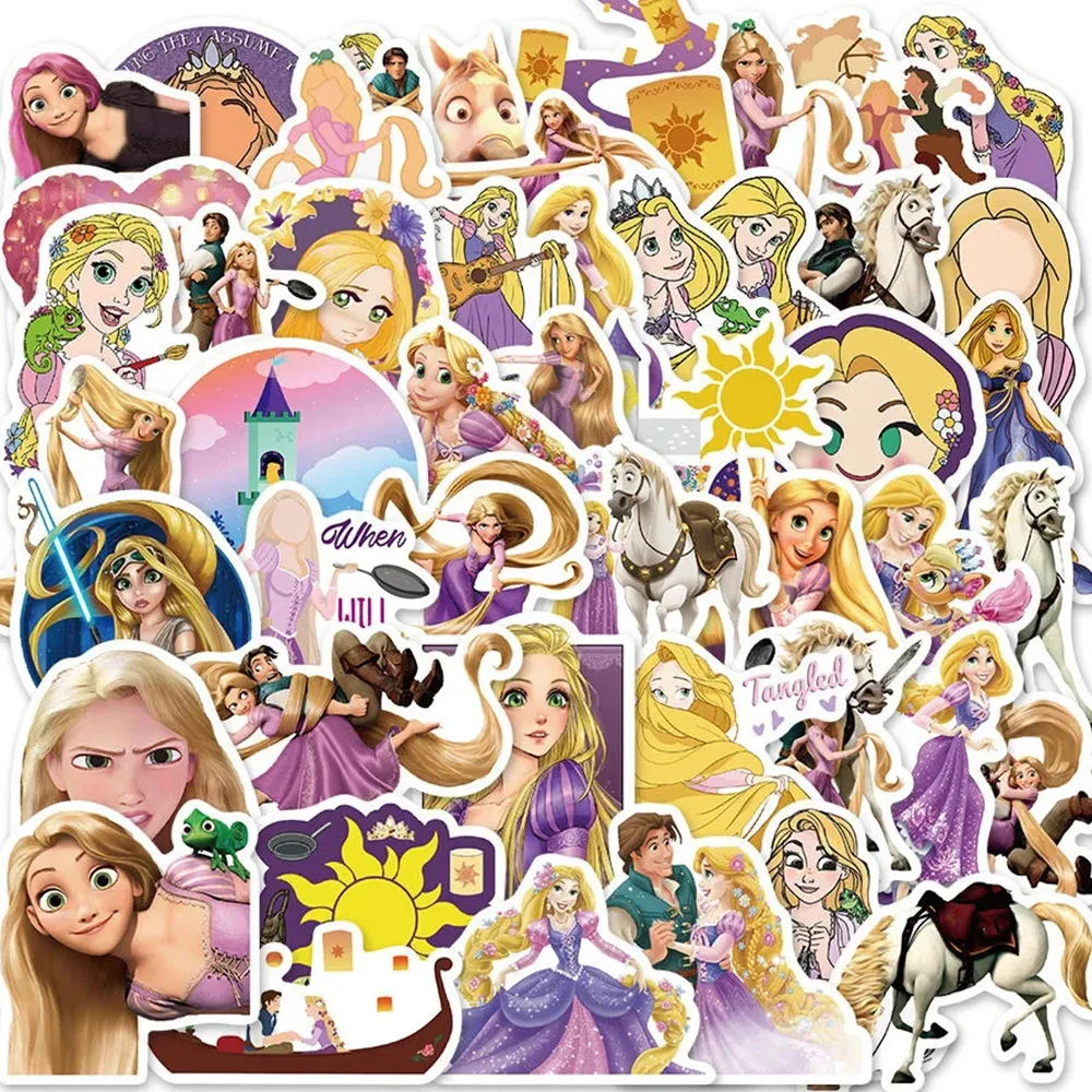 10/30/50pcs Disney Cute Girls Rapunzel Stickers Princess Cartoon Decal Diary Suitcase Laptop Stationery Kawaii Sticker for Toys