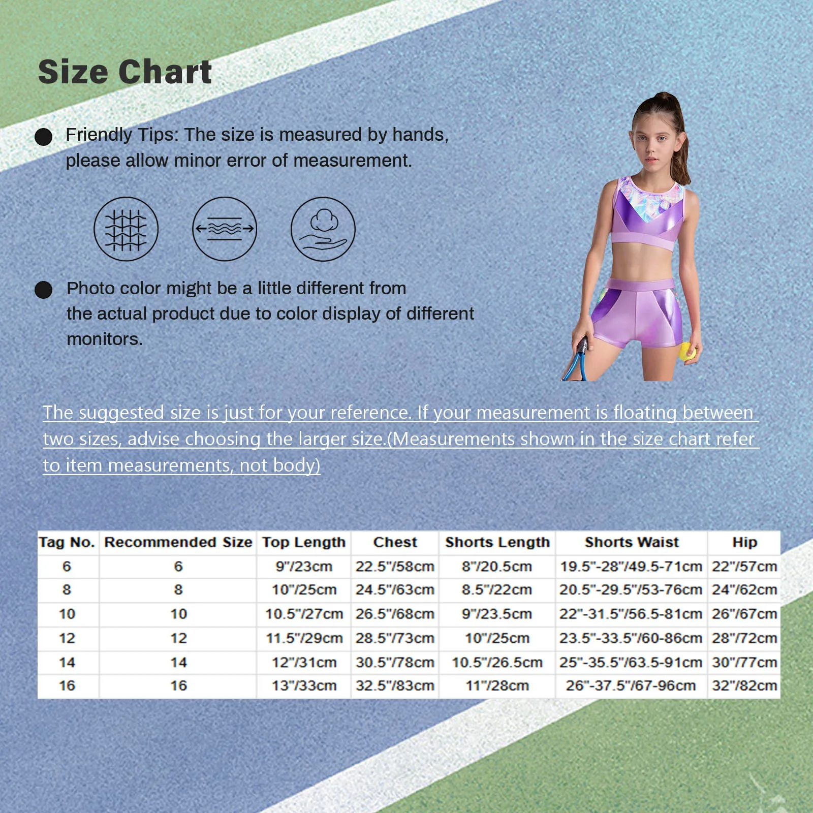 Childrens Sports Tracksuits Gymnastics Workout Sets Girls Metallic Printed Sleeveless Patchwork Crop Top Shorts Yoga Dancewear