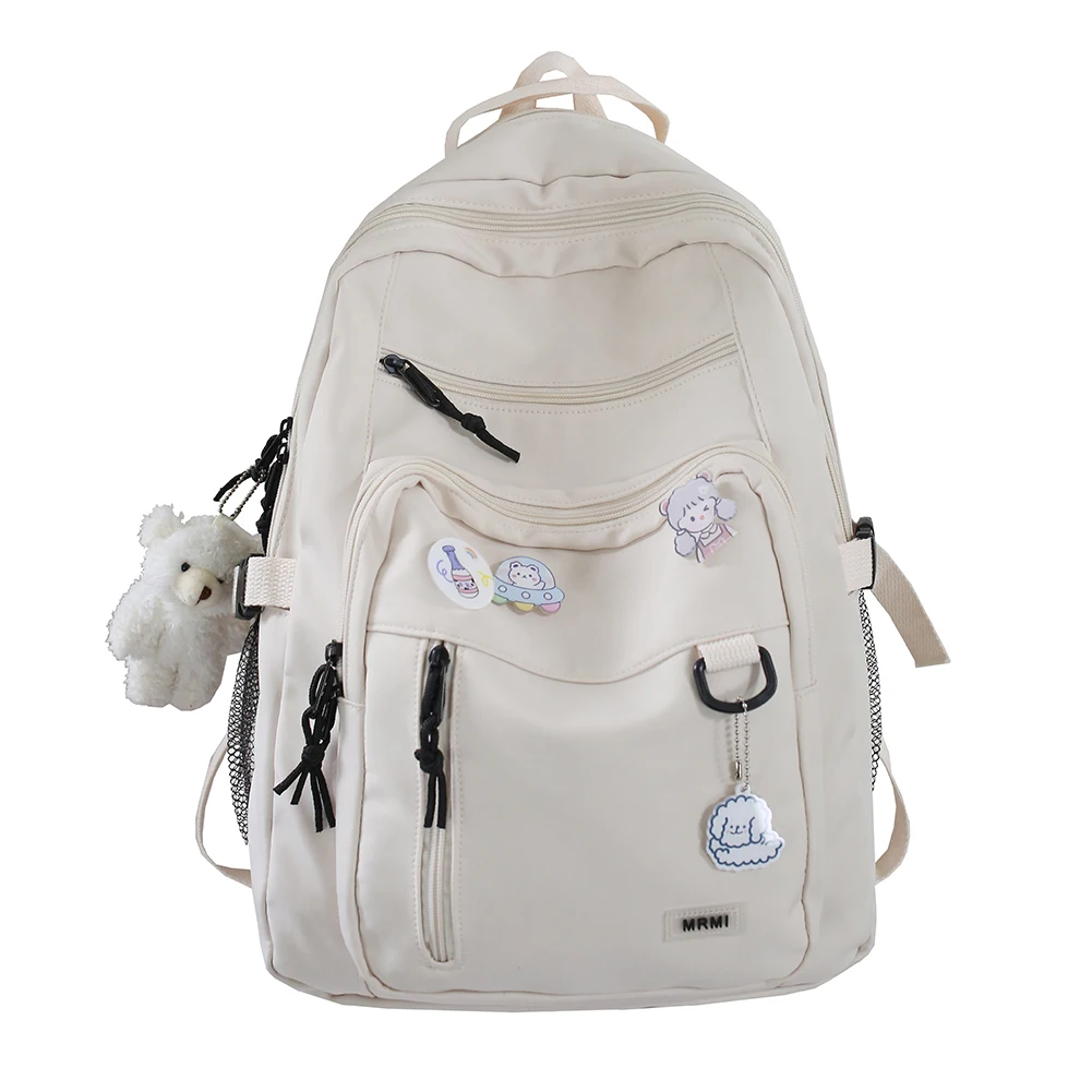 Mochila de ombro casual de bolso múltiplo, mochila universitária simples, mochila de grande capacidade, alça ajustável para escola secundária, menino e menina