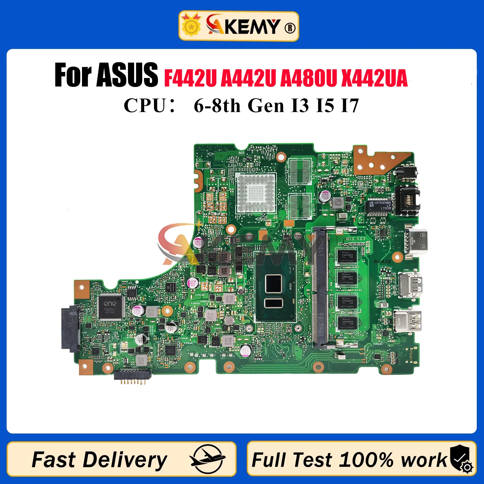

X442UA Laptop Motherboard For ASUS X442U F442U A442U A480U X442UQ X442UF X442UAR X442UNR X442UR X442URR Mainboard I3 I5 I7 CPU