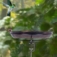 Deck Mounted Bird Bath Birdbath Metal Decoration with Clamp Design Birdfeeder for Outdoor Backyard Railing Yard Art