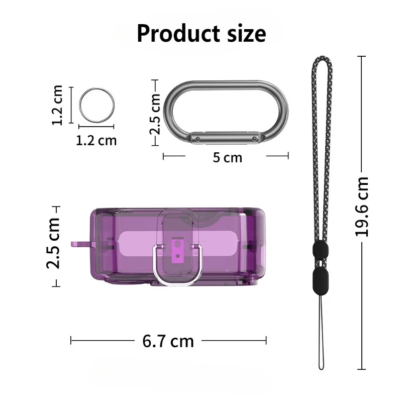 Custodia per cuffie per PC Custodia trasparente per cuffie wireless color caramello con gancio per cordino on-off Protezione anticaduta per niente orecchio 2