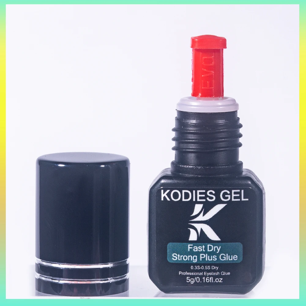 KODIES GEL Strong Plus Eyelash Glue 5g Black 0.3S-0.5S Fast Dry Lash Adhesive Extension Supplies Lift Waterproof Permania 8 Week