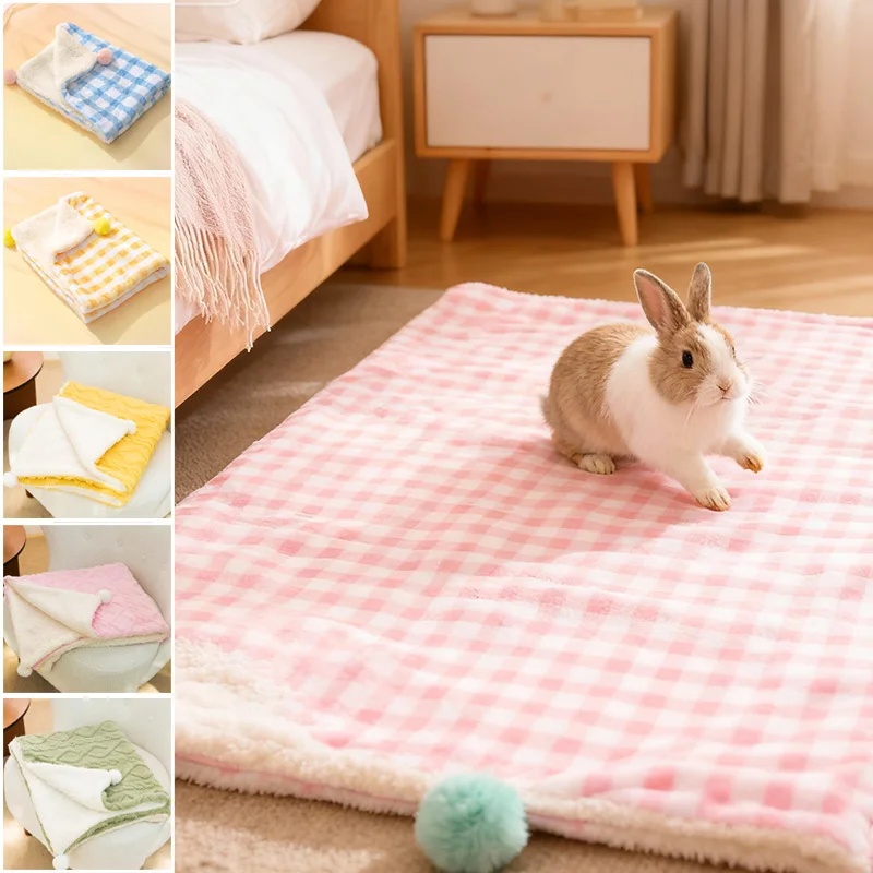 1 unidad 2025 nueva manta gruesa de felpa de doble capa para mascotas Jacquard Vertical estera cálida y acogedora para gatos y perros Panier Pour Chien Lavable