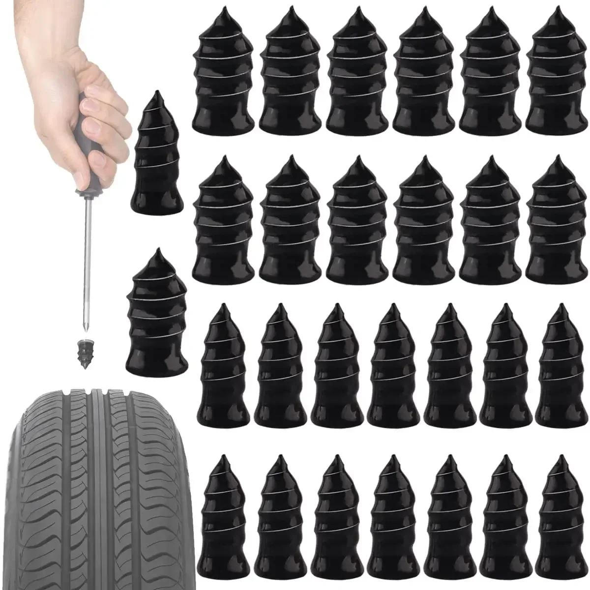 Car Tires Nails Spikes Car Flat Tubeless Tire Repair Kit Truck Scooter Rubber  Motorcycle Anti-puncture kit Screw Film Nail