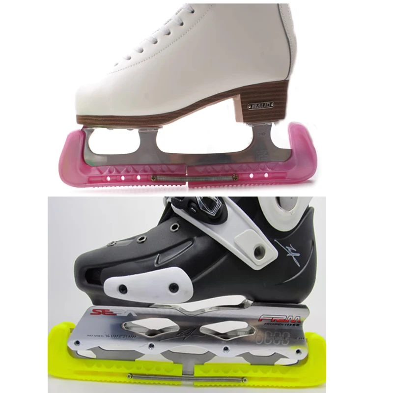 Protector de hoja de hielo ajustable, cubierta para zapatos de Skate, figura elástica de Hockey sobre hielo, protector de hoja de patín, cubierta Universal para hoja de cuchillo de hielo