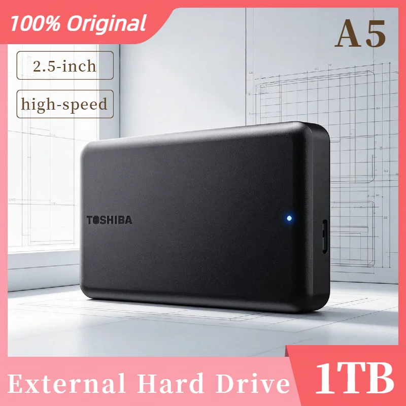 

Upgrade OEM For Toshiba A5 Series Small Black 2.5" Portable Disk High Speed USB 3.2 Gen1 1TB Works with Mac Mini Deluxe