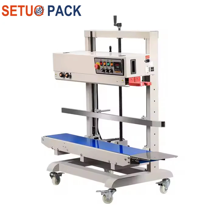 FR1200 Vertical Semi-Automatic Continuous Sealer Printing Date Food Plastic Sealing Packaging Easy to Operate