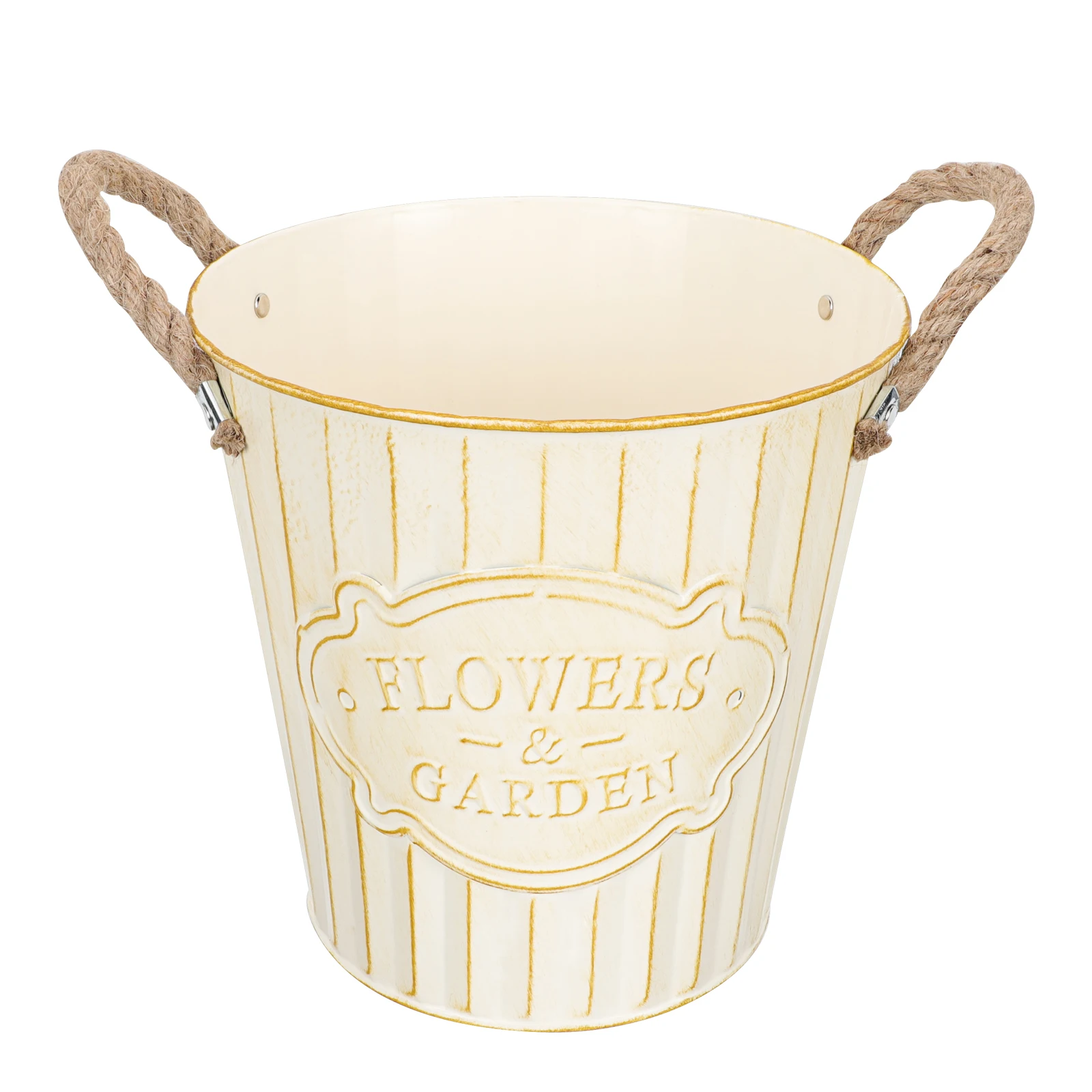 

Retro Iron Flower Pot Artistic Planter Container Small Gardening Tin Planters Balcony Yard Garden Display Flower