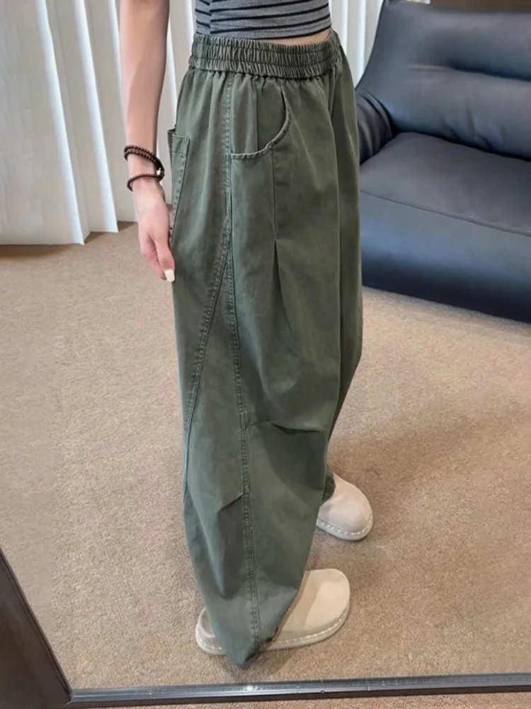 

Мужские рабочие брюки в американском ретро-стиле, осенние, с широкими штанинами, удлиняющие ноги, прямые, зауженные к низу