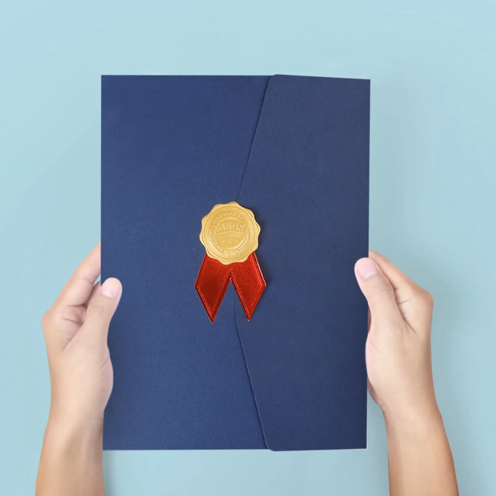 2Pcs Certificate Holders Paper Protective Covers Portable Lightweight Certificate Envelope for Diploma Award Document Display