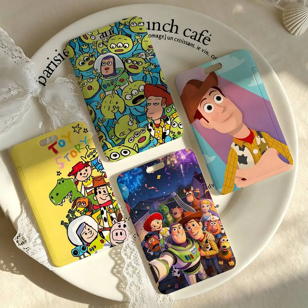 T-Toy Story Card Holder, Leather Card Storage Box, Key Chain, Access Tag Holder, ID Card Holder, Key Chain