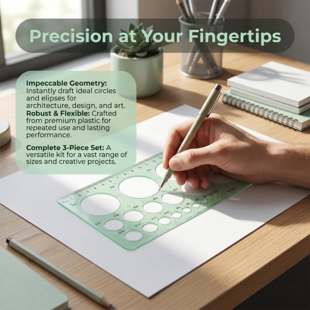 6 Sets Architecture Draft Template Rulers Various Patterns Smooth Hollow Pattern Ruler Precision Multi-function