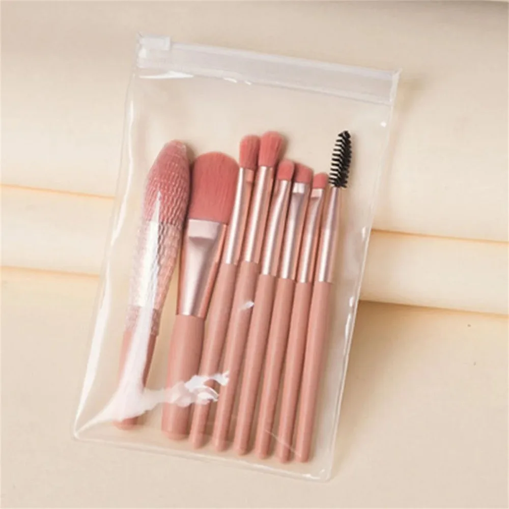 Conjunto de pincéis de maquiagem macios e fofos para cosméticos, base, blush, pó, sombra, kabuki, mistura de pincel de maquiagem, ferramenta de beleza 8 tamanhos