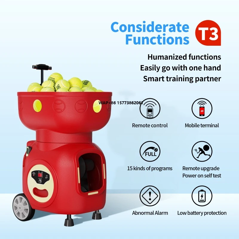 T3 Robot per allenatore di tennis Fornitura diretta in fabbrica Macchina per palline da tiro controllata da app Attrezzatura economica per l'allenamento del tennis