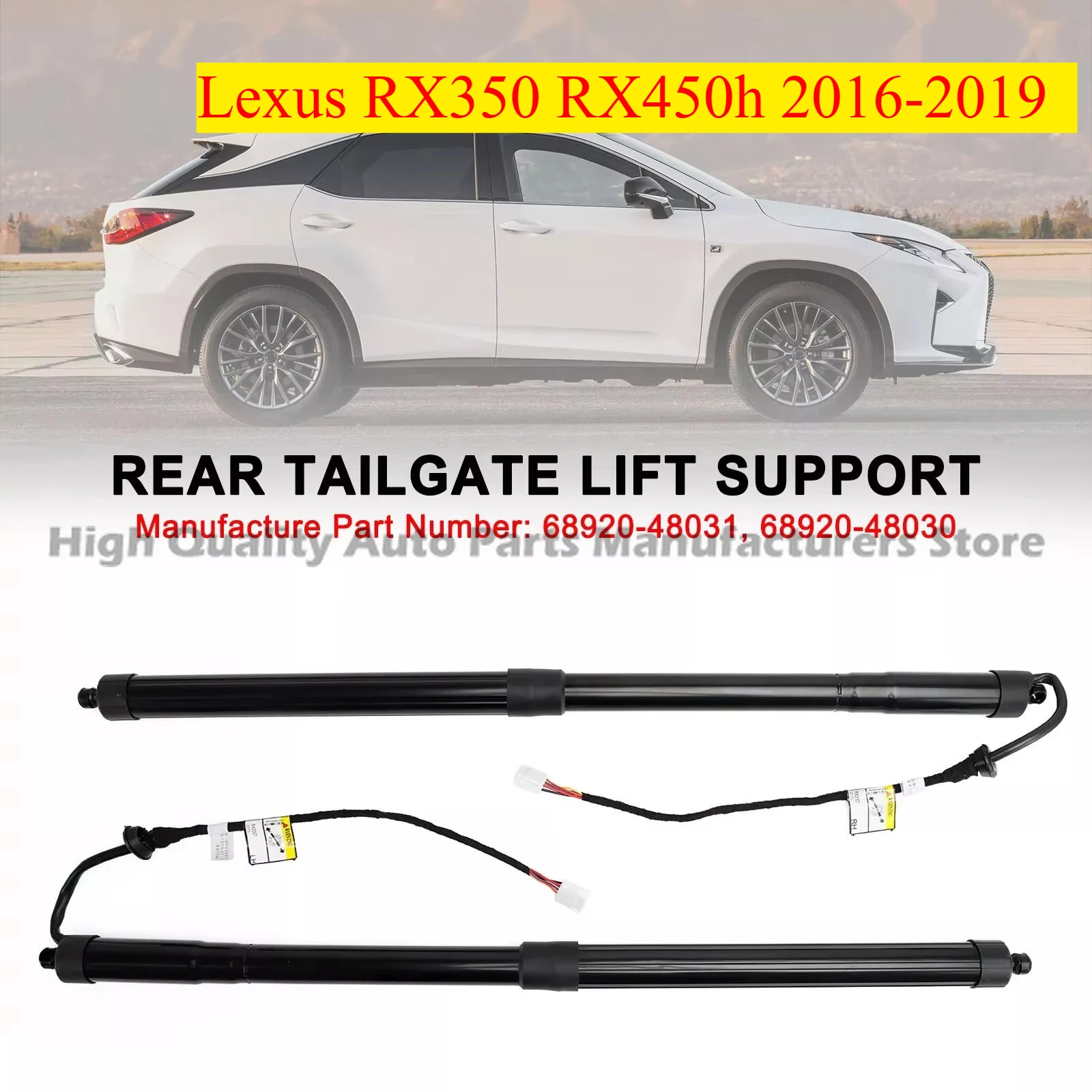 

For Lexus RX350 RX450h 2016-2019 Left and Right Tailgate Lift Support Strut Electric Tailgate Gas Struts 68910-48071 68920-48031