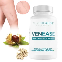 VenEase Vein Support - with Horse Chestnut Extract, Rutin & Bacopa Monnieri - 120 Capsules