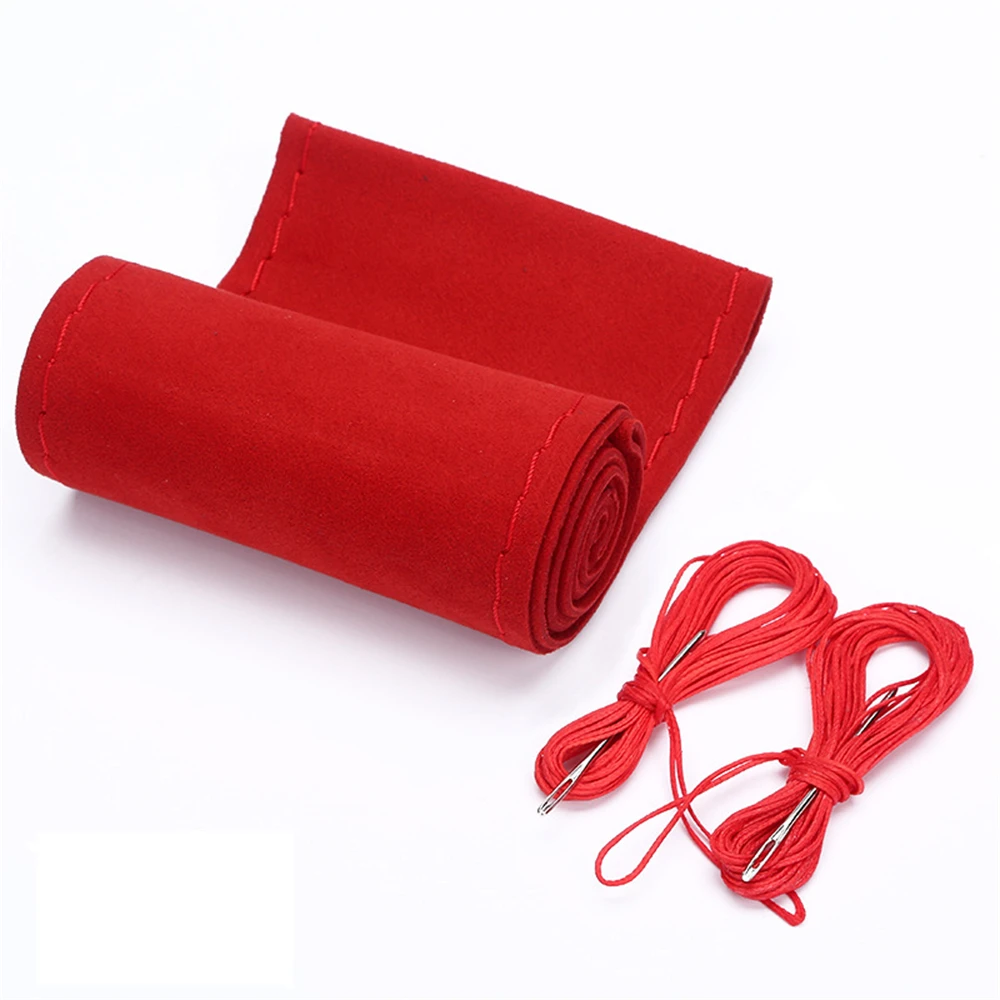 Universal Wildleder Leder Abdeckung Lenkräder Stich Steer Abdeckung DIY Hand Nähen Sport Racing Auto Lenkrad Abdeckungen – Detail 8