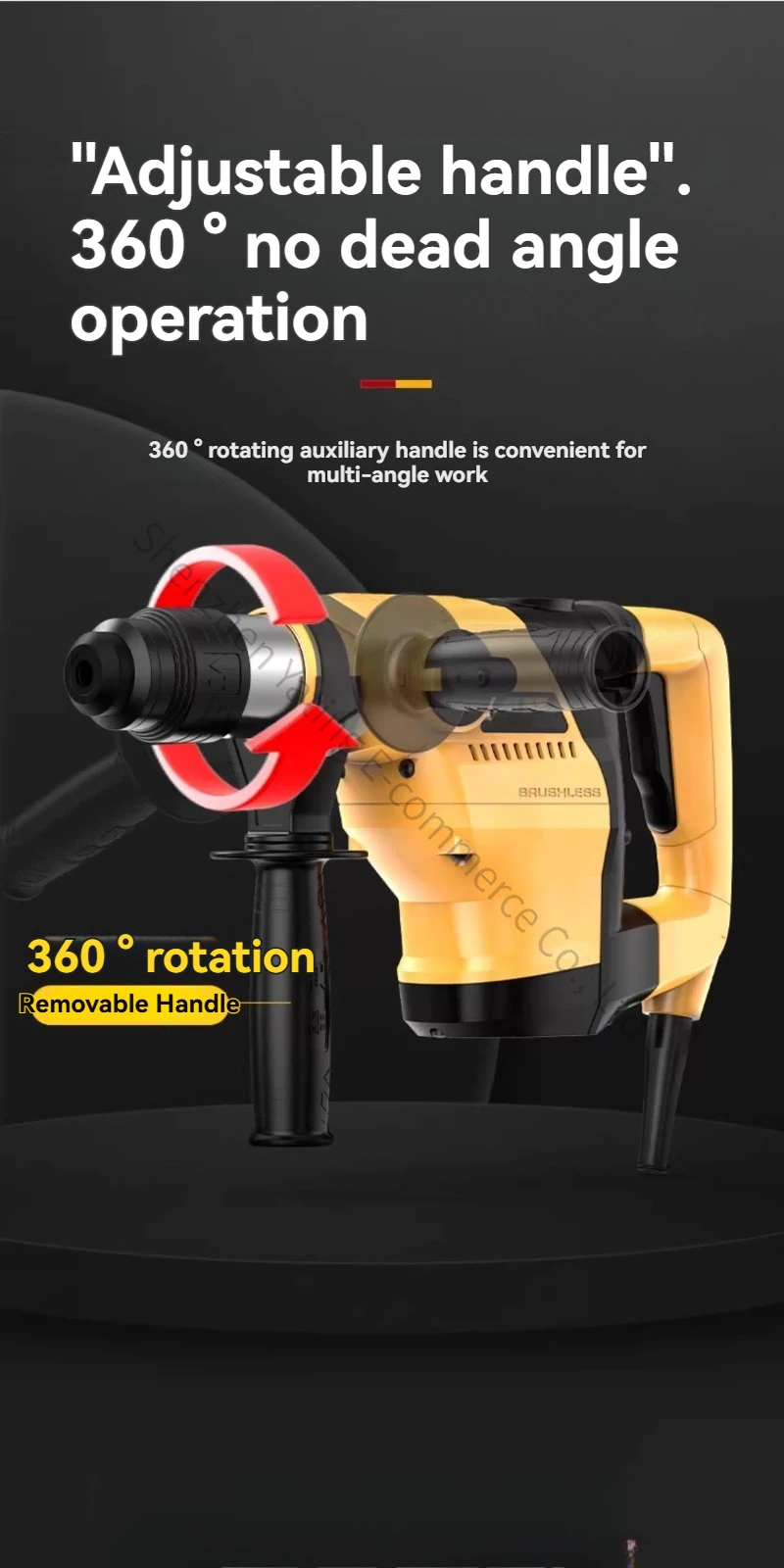 

High-power, multi-functional impact drill with dual functionality, suitable for concrete drilling, hammer drilling,and chiseling