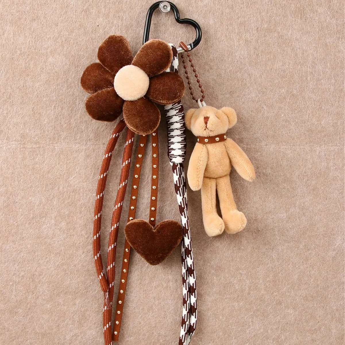 شعبية الموضة الرائعة الكرتون لطيف الدب حقيبة قلادة المخملية الحب تنوعا المفاتيح قلادة شخصية حقيبة أجزاء الملحقات #4