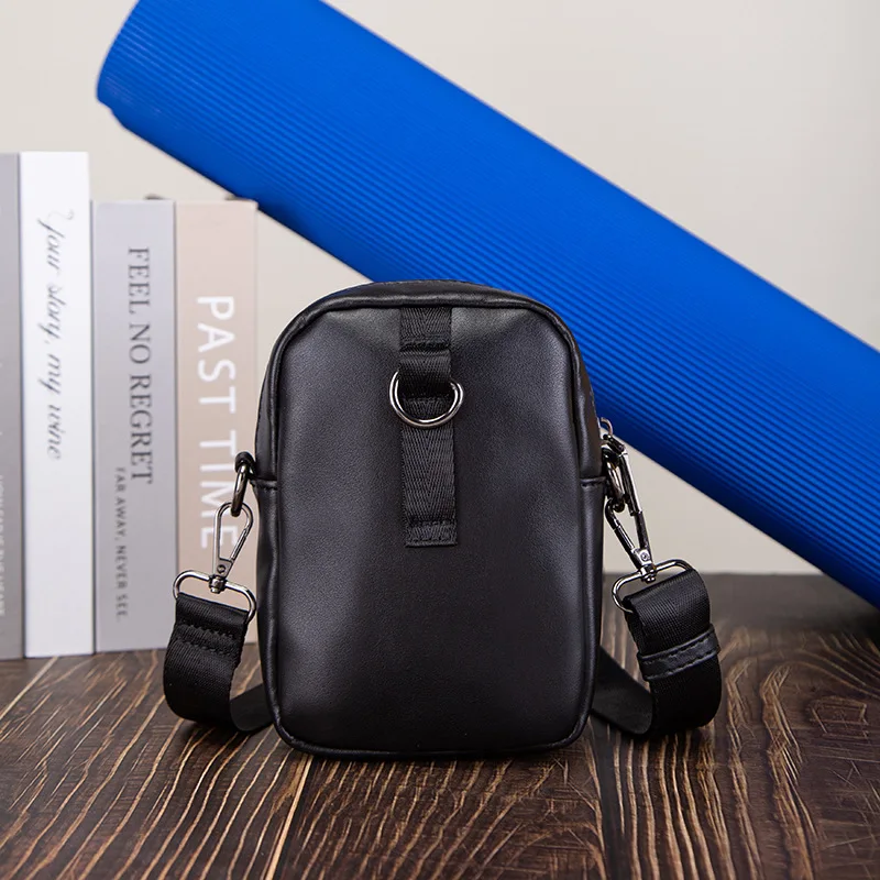 Casual Cell Phone Shoulder Bags Leather Men Waterproof Phone Waist Bags Messenger Bag Crossbody Purse with Belt Loop Wallet Case