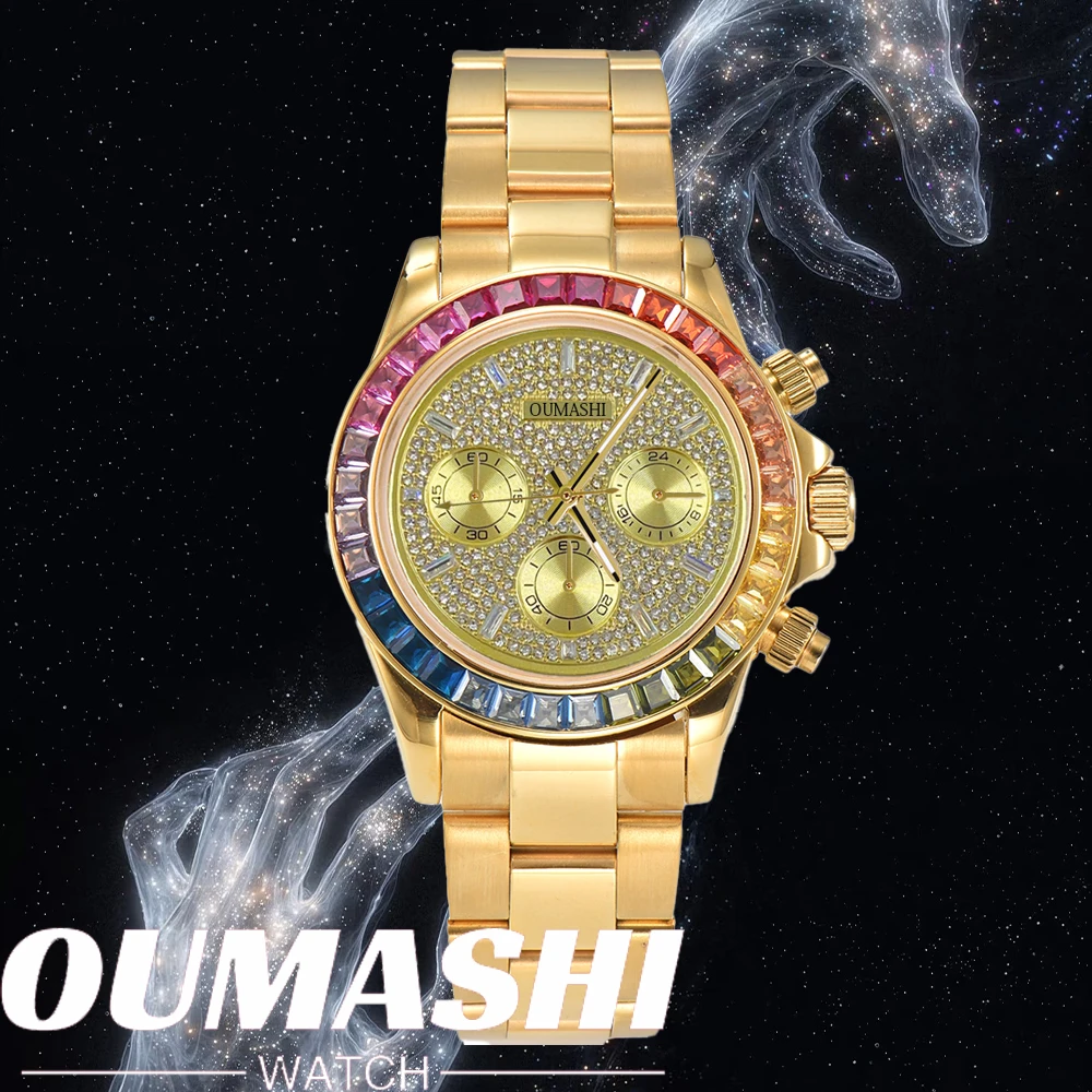 

customized Men's VK63 Chronograph Watch Sapphire glass stainless steel waterproof case GEM case Men's sports watches VK63 Dial