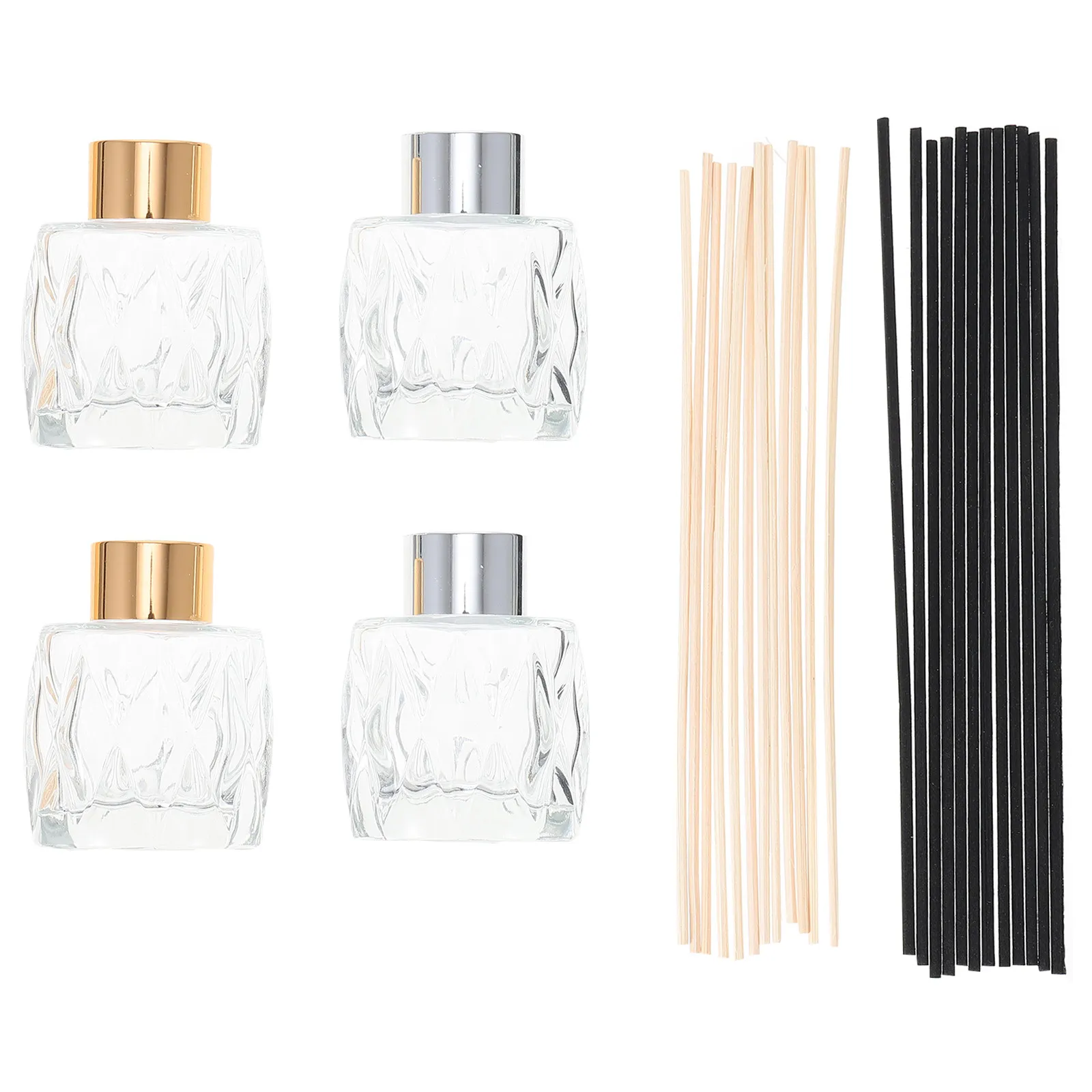 Glass Aromatherapy Diffuser Bottles Set – Essential Oil Reed Diffusers for Home, Living Room, Bathroom & Spa Decor