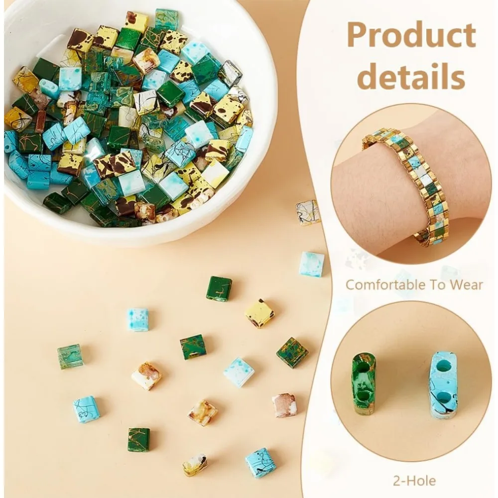 160 قطعة 8 ألوان 2-Hole الزجاج البذور الخرز تيلا الخرز مستطيل الحرفية الخرز رذاذ رسمت/منضدة شقة مربع الخرز مجموعات فضفاضة