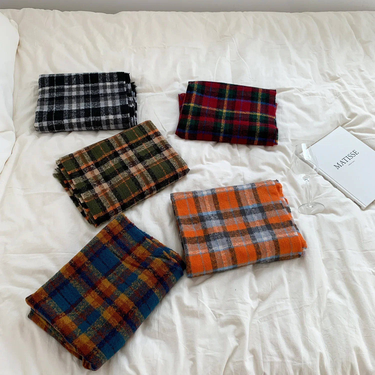 طبعة محدودة الخريف/الشتاء الاسكتلندي منقوشة وشاح الرجال الدافئة ساحة ربطة العنق زوجين النمط البريطاني اللون حجب وشاح المرأة #1