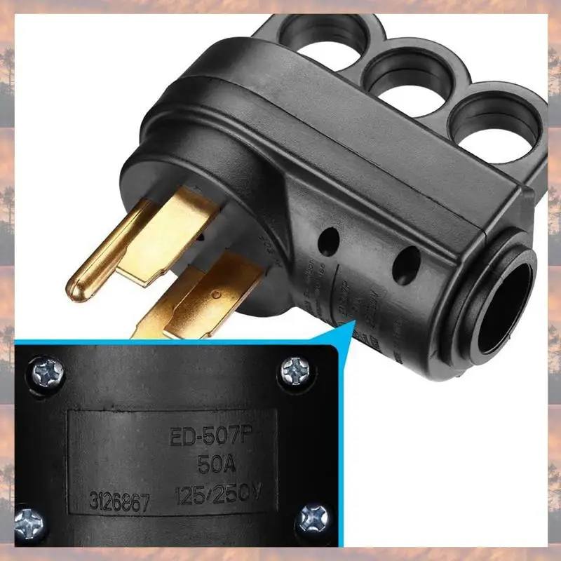 Tren 2025 Steker Listrik Pengganti Wadah RV 50AMP 14-50P 125V/250V Steker Listrik Pengganti Trailer Perjalanan Steker Aksesori RV