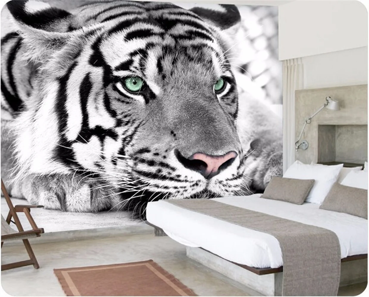 

photo wallpaper Tiger black and white animal murals entrance bedroom living room TV background wall mural wall paper