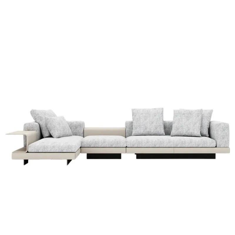 

Sofa large apartment minimalist design large villa flat high-end corner combination, fabric cotton and linen sofa