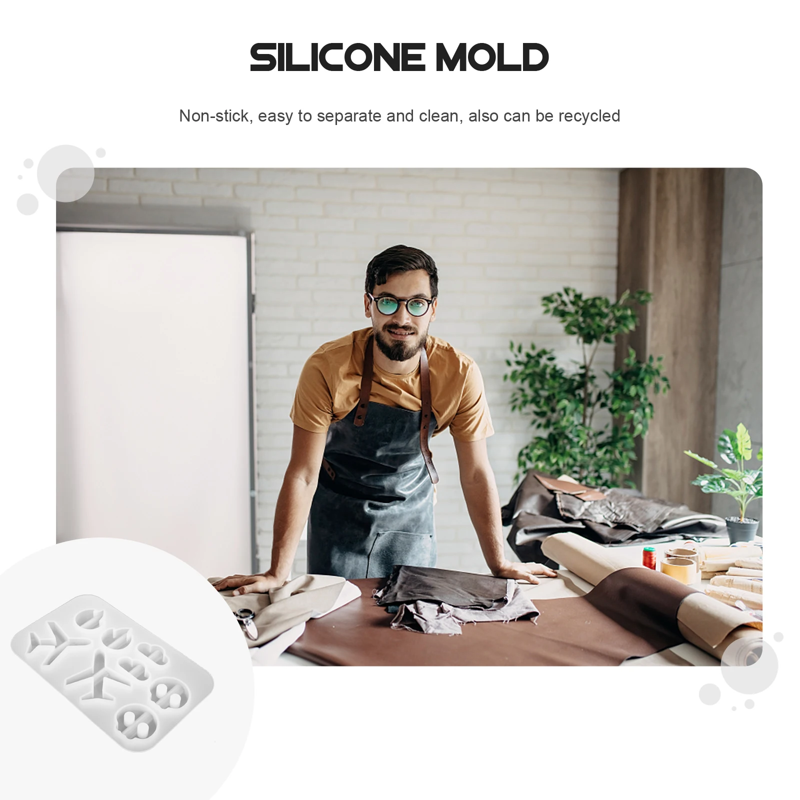 1 قطعة قالب توبر من القش السيليكون غير لاصق لتقوم بها بنفسك قالب حرفي من راتنجات الايبوكسي لتزيين الهدايا اليدوية ملحقات فنية متعددة الأغراض