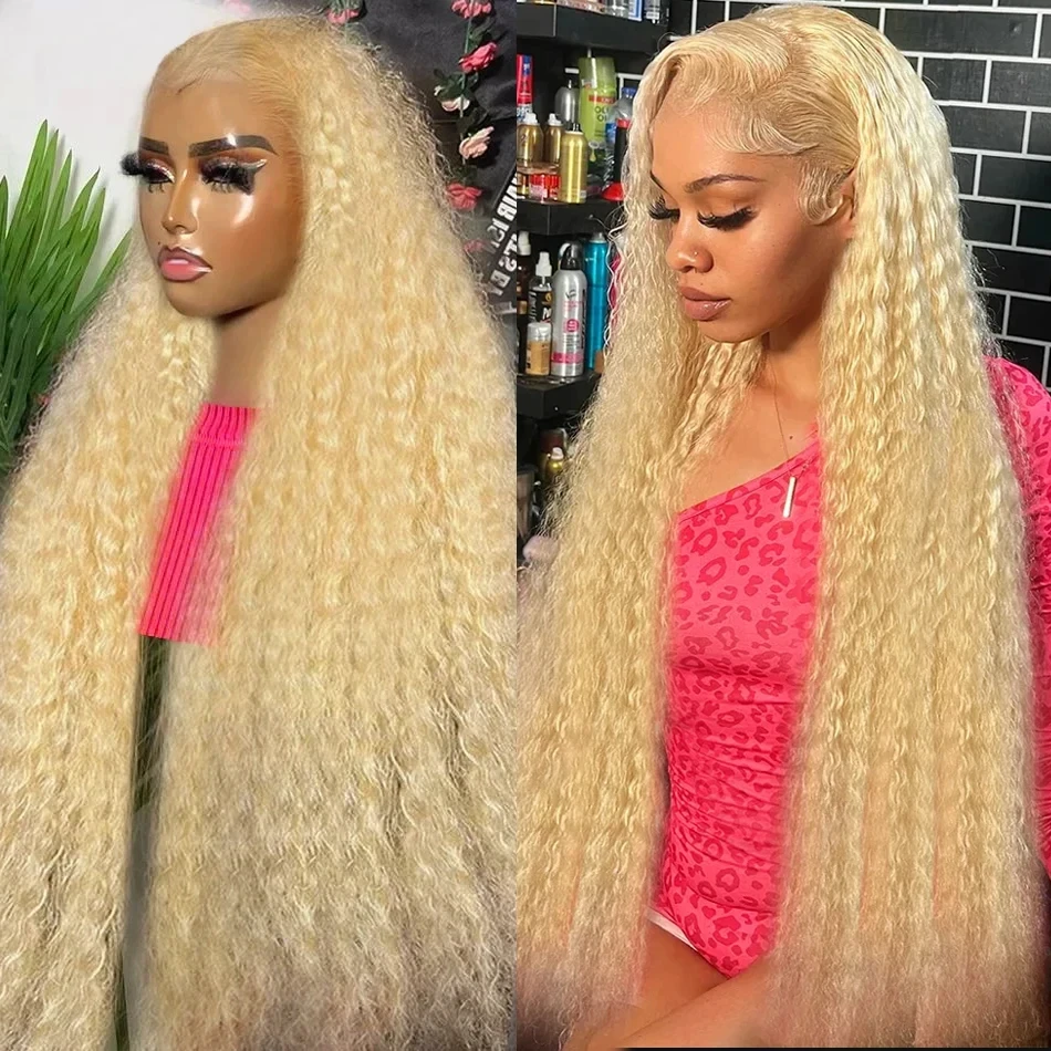 Perruque Lace Front Wig Naturelle Bouclée Blonde 613, Cheveux Humains, Deep Wave, 13x6, 13x4, 30 Pouces, Bon Marché, en Solde, pour Femme