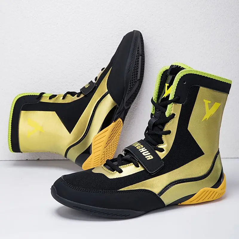 Mehrfarbige High-Top-Kampfschuhe für professionelles Training, rutschfeste Wrestling-Schuhe, leichte, verschleißfeste Boxschuhe