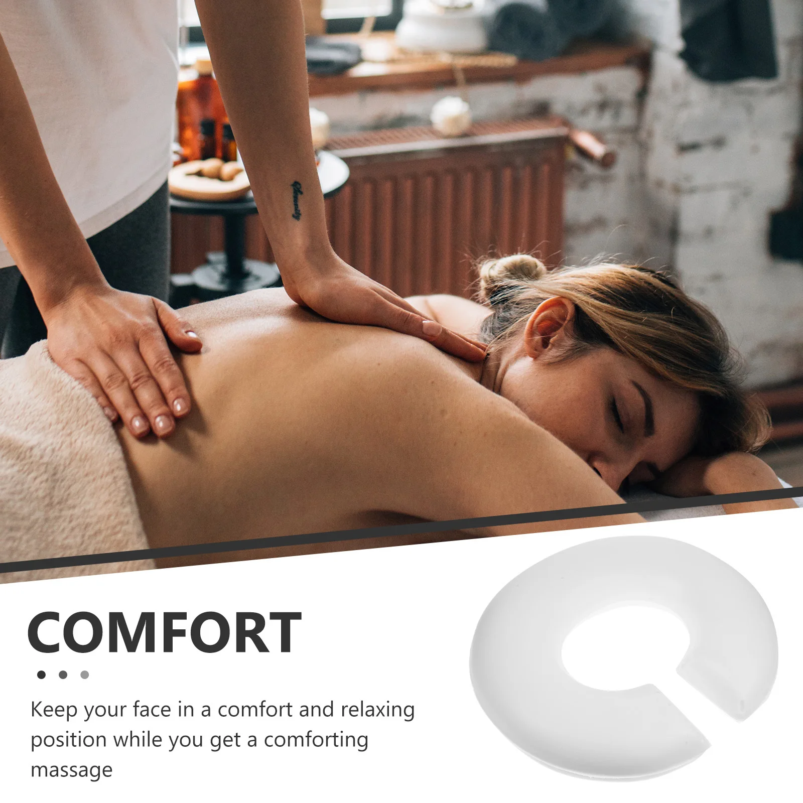 얼굴을 아래로 누워서 사용하는 목 베개 마사지기, 살롱 스파 쿠션, 메모리폼 헤드레스트, 바디 릴렉스, 얼굴 마사지 도구