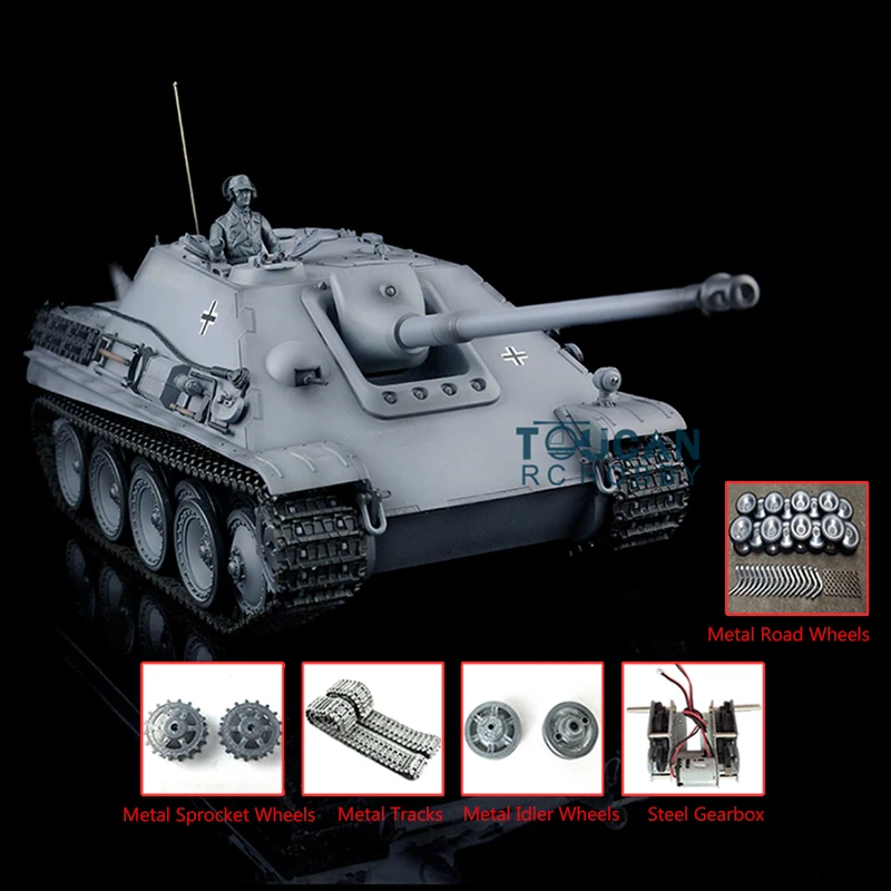 

HENG LONG 1/16 Gray 7.0 Customized Jadpanther RTR RC Tank 3869 Metal Tracks Wheels TH17459-SMT4