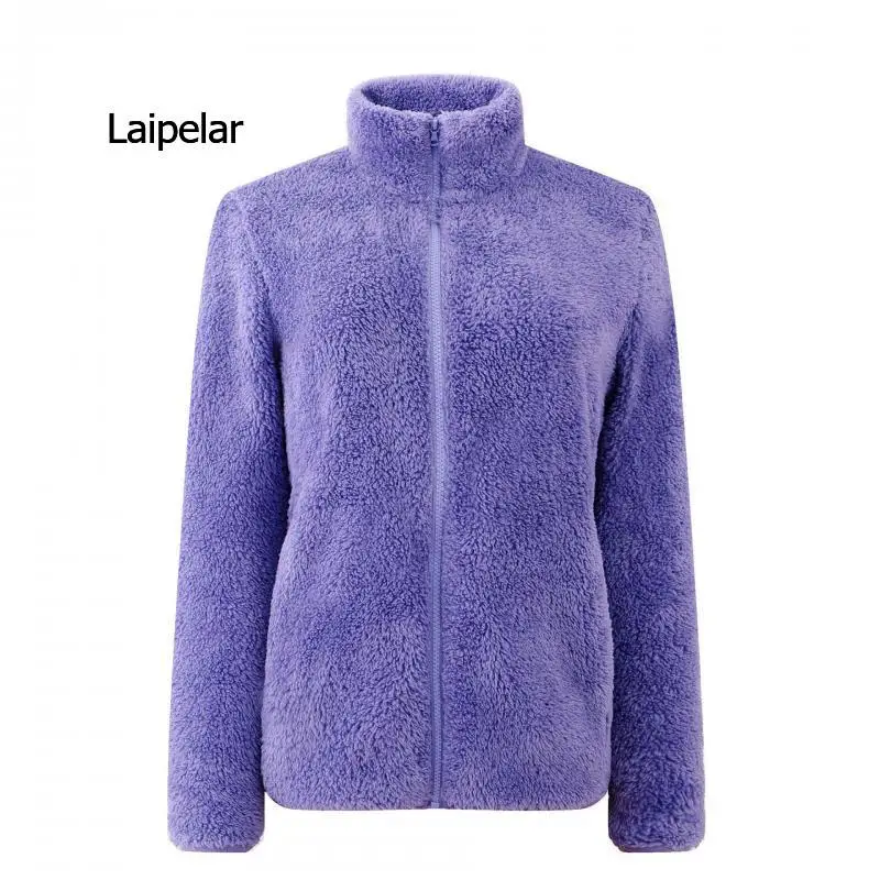 

2022 Winter New Pure Coral Fleece Zipper Ladies Coat Polar Fleece Double-sided Fleece Thickened Warm Outdoor Fleece Women Jacket