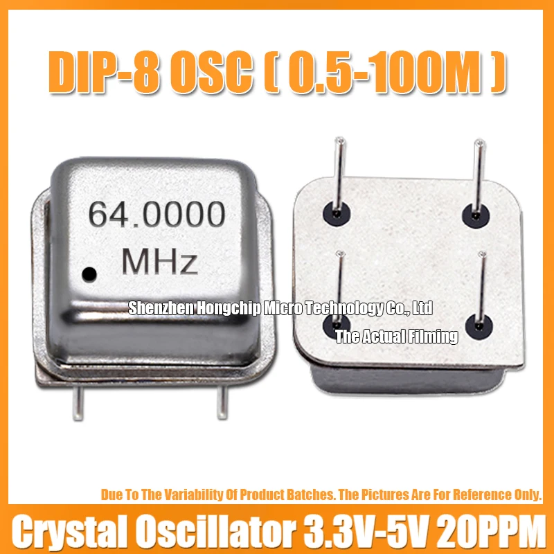 (2PCS) DIP-8 64M 64MHZ 64.000MHZ OSC 4PIN Half Size Active Square Crystal Oscillator 3.3V-5V-Compatible 15PF 20PPM