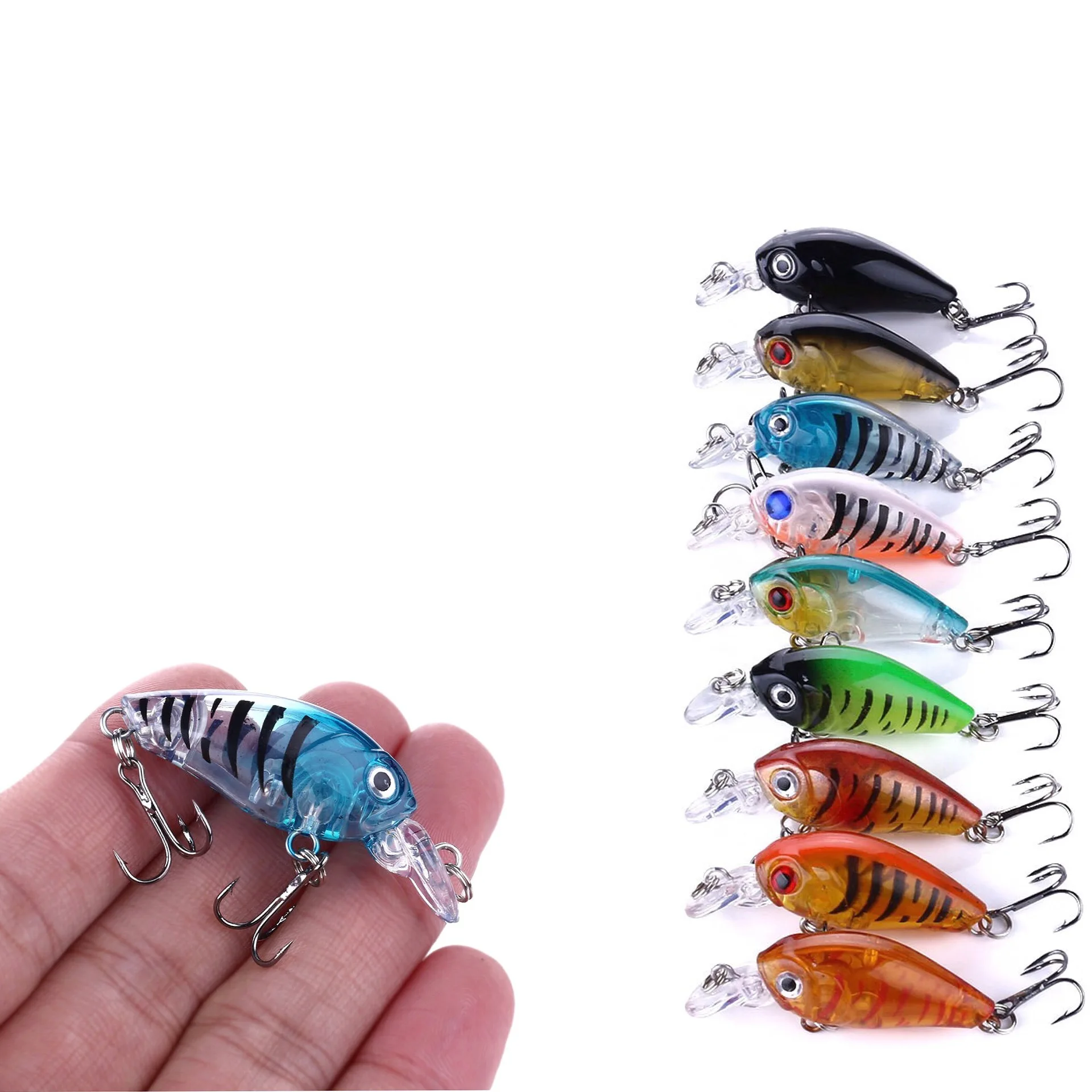 

Chubby Lure Bait 4.5cm 4g Micro Rocking Floating Plastic Mini Artificial Fish for Black Bass and White Bass Crank Bait