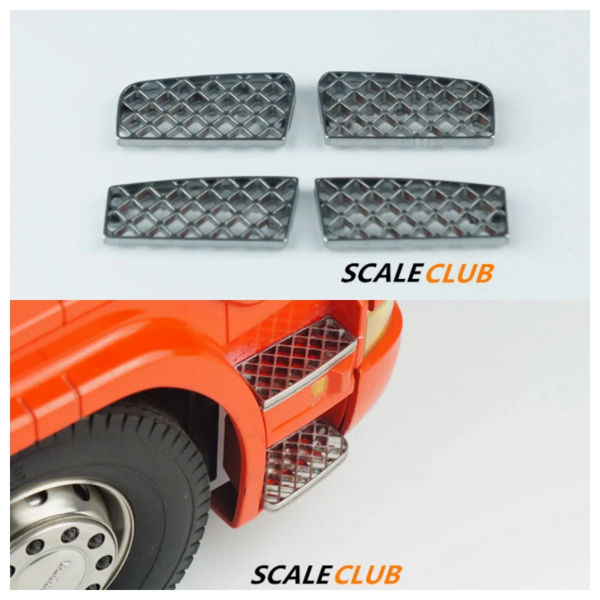 

Scaleclub 1:14 Tractor Pit Metal Treads For Tamiya Scania 770S For MAN Benz RC Trailer Tipper Car Diy Parts