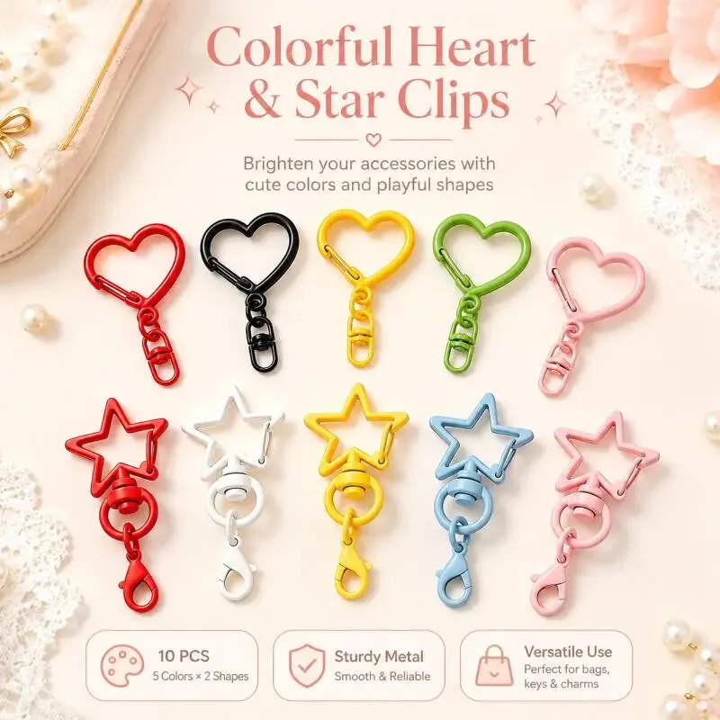 10~50pcs Colorful Keyring Lobster Clasp Hooks For Making Keychain DIY Bags Doll Hook Jewelry Accessories