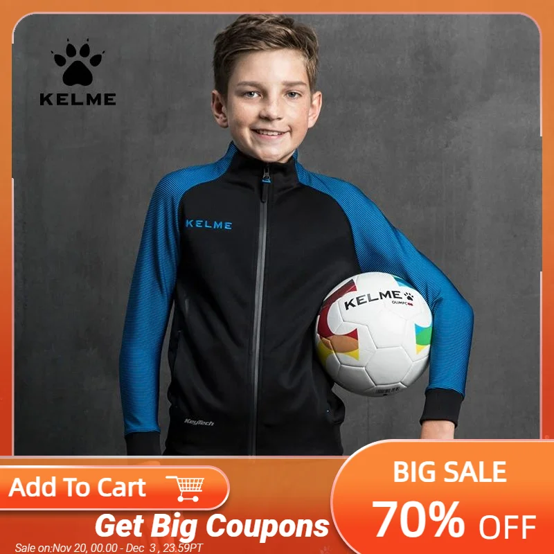 

KELME Kid's Sportswear Exercise Coat Windproof Jacket Joggers Football Running Training Zipper Jacket Sports Coat Boys 3873300