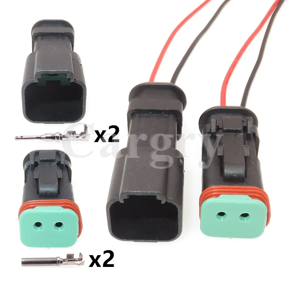 1 Set 2P DT04-2P-E008 DT04-2S-E008 Automobile Fuel Spray Nozzle Electric Wire Socket AC Assembly Car Pump Cable Plug