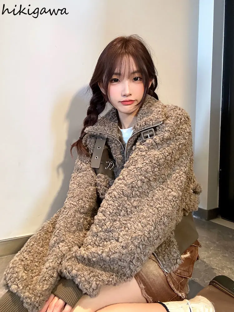 

Thicked Lamb Wool Jackets Women 2025 Winter Clothing Streetwear Y2k Tops Casual Fashion Warm Coats Korean Outwear Ropa Mujer