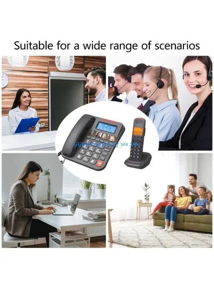 H9EB Easy Dials Corded Phone Set With 28DB Volumes Amplification and Answering for All Users